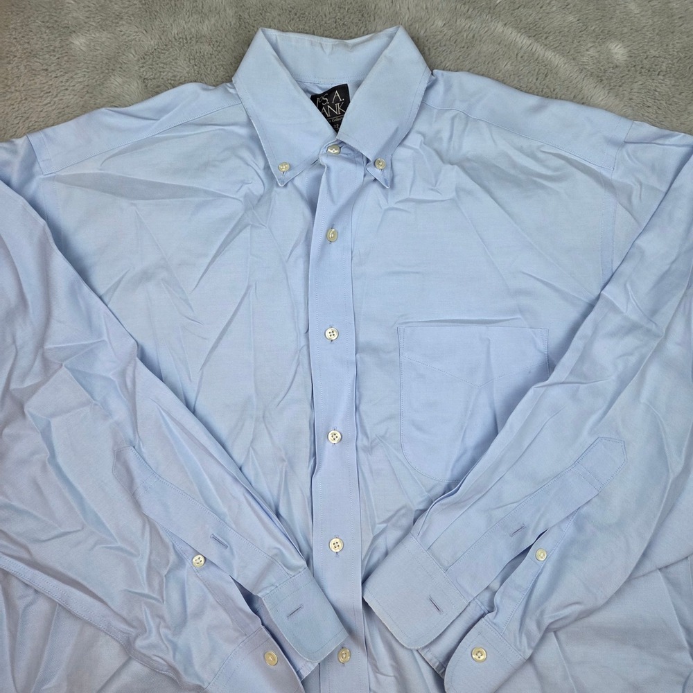 Jos. A. Bank Button Down Shirt Mens 15.5-32 Traveler Collection Cotton Blue